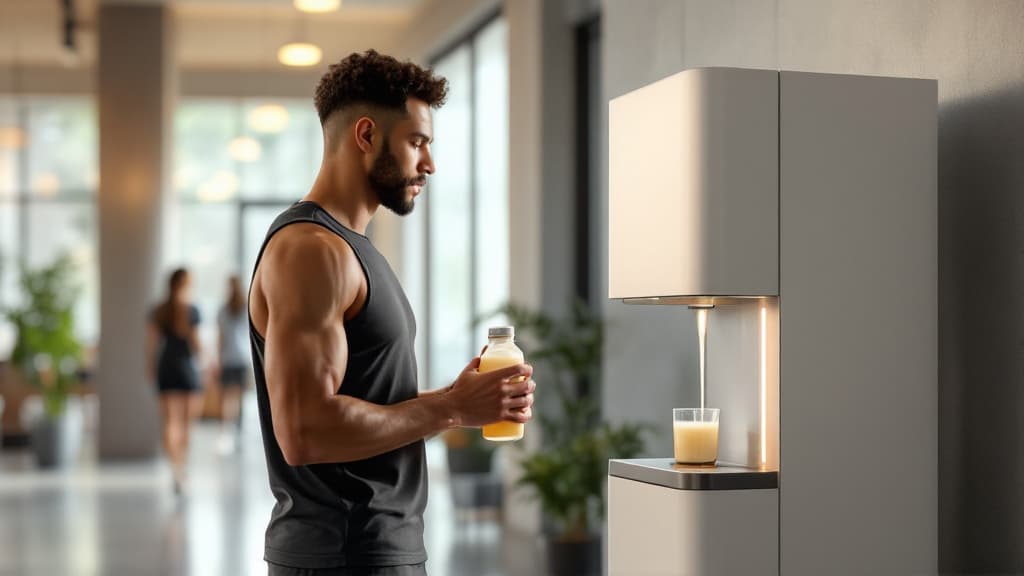 MixMatch Nutrition Station in a gym environment